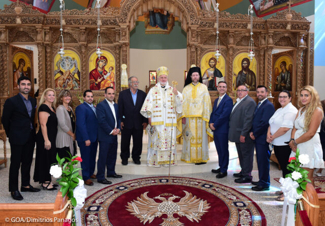 His Eminence Archbishop Elpidophoros assisted by Bishops Apostolos of Medeia and Athenagoras of Nazianzou Officiated the Divine Liturgy at the re-opening of The Transfiguration Greek Orthodox Church in Corona, NY after it was destroyed by fire 4 yrs ago.
