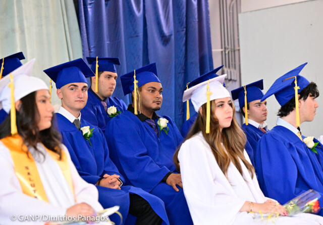 The 2022 GRADUATION, COMMENCEMENT CEREMONY ST DEMETRIOS HIGH SCHOOL IN ASTORIA, NY.
