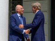 Συνάντηση Ν. Δένδια με τον ειδικό απεσταλμένο του Προέδρου των ΗΠΑ για το Κλίμα, Τζον Κέρι