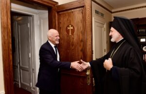 Archbishop Elpidophoros Meets with Former Prime Minister George Papandreou