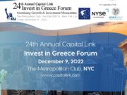 Στις 9 Δεκεμβρίου το ετήσιο Συνέδριο «Capital Link Invest in Greece Forum» στη Νέα Υόρκη