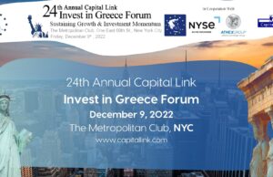 The 24th Annual Capital Link “Invest in Greece” Forum on December 9 in NYC