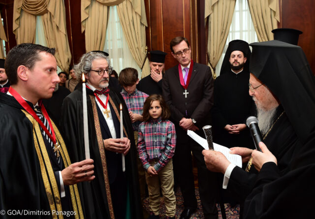 His All Holiness welcomed The Delegation from America led by H.E. Archbishop Elpidophoros at The Ecumenical Throne where the Medical Doctors from America were Invested Archons for their Services to His All Holiness Ecumenical Patriarch Bartholomew.
