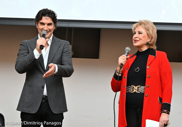 Maestro in Blue with Christoforos Papakaliatis at The Cathedral in NY.