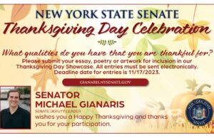 Senate Deputy Leader Gianaris Launches Annual Thanksgiving Creative Celebration