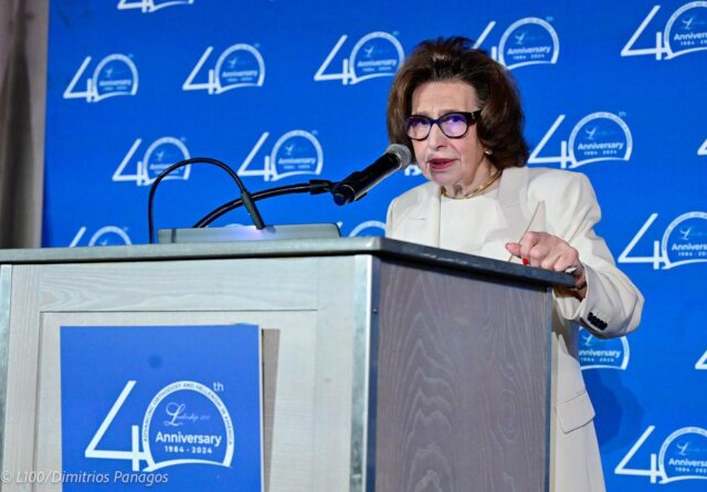 Speakers at The 33rd Leadership 100 Conference in Naples Florida. Bishop Adonios, Koulianos, Fr. Andreas Vithoulkas, Andrew Veniopoulos, Evgenia Manolidou and Stratos Safioleas.The 40th Anniversary Leadership 100 Conference led by Chairman Demetrios G. L